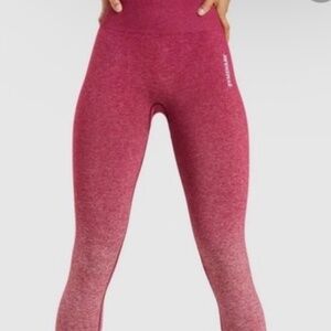 Gymshark Burgundy Red Ombré Leggings